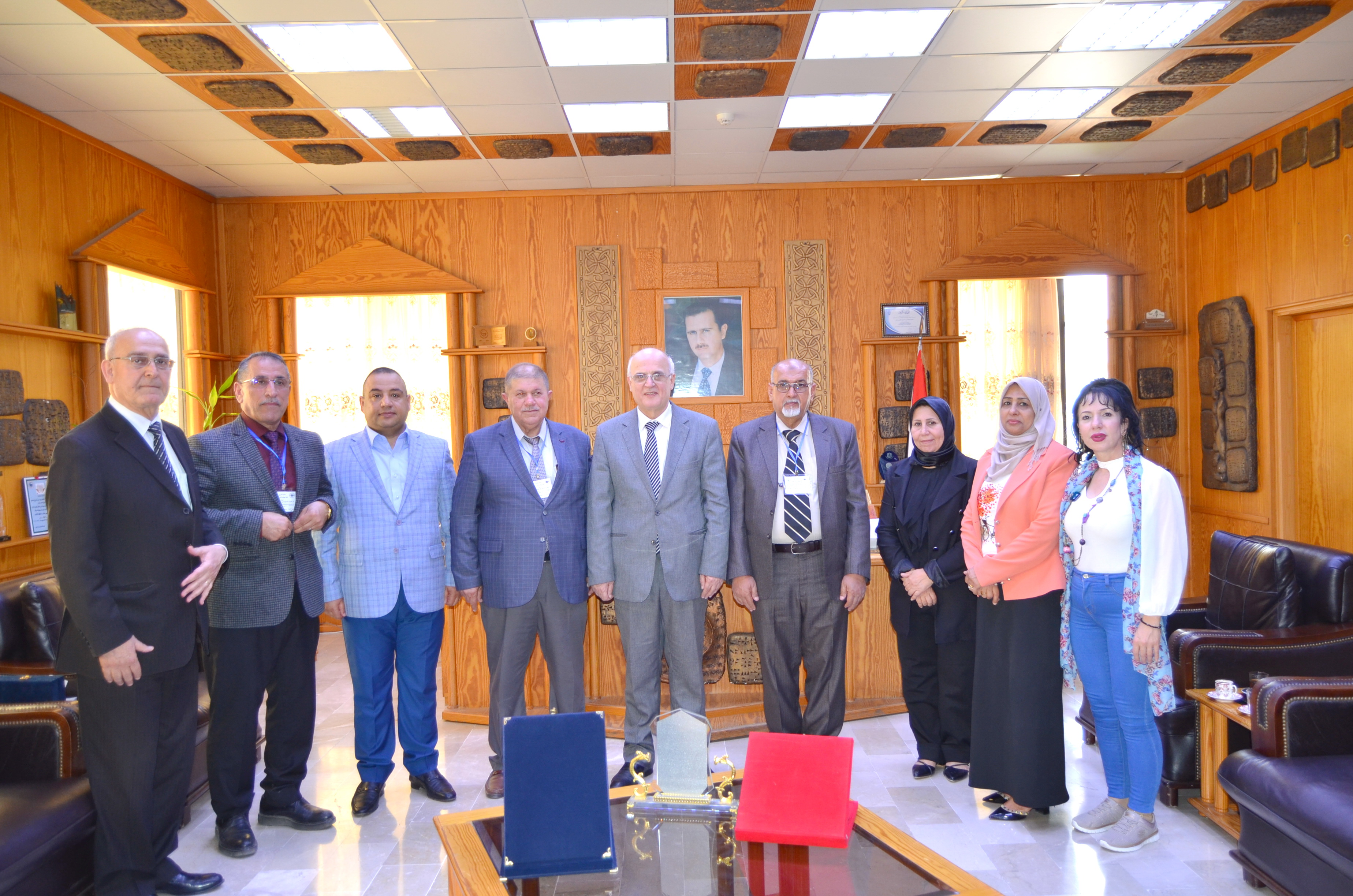 رئيس جامعة تشرين يلتقي الوفد العراقي المشارك في الندوة العلمية بكلية الهندسة  الزراعية