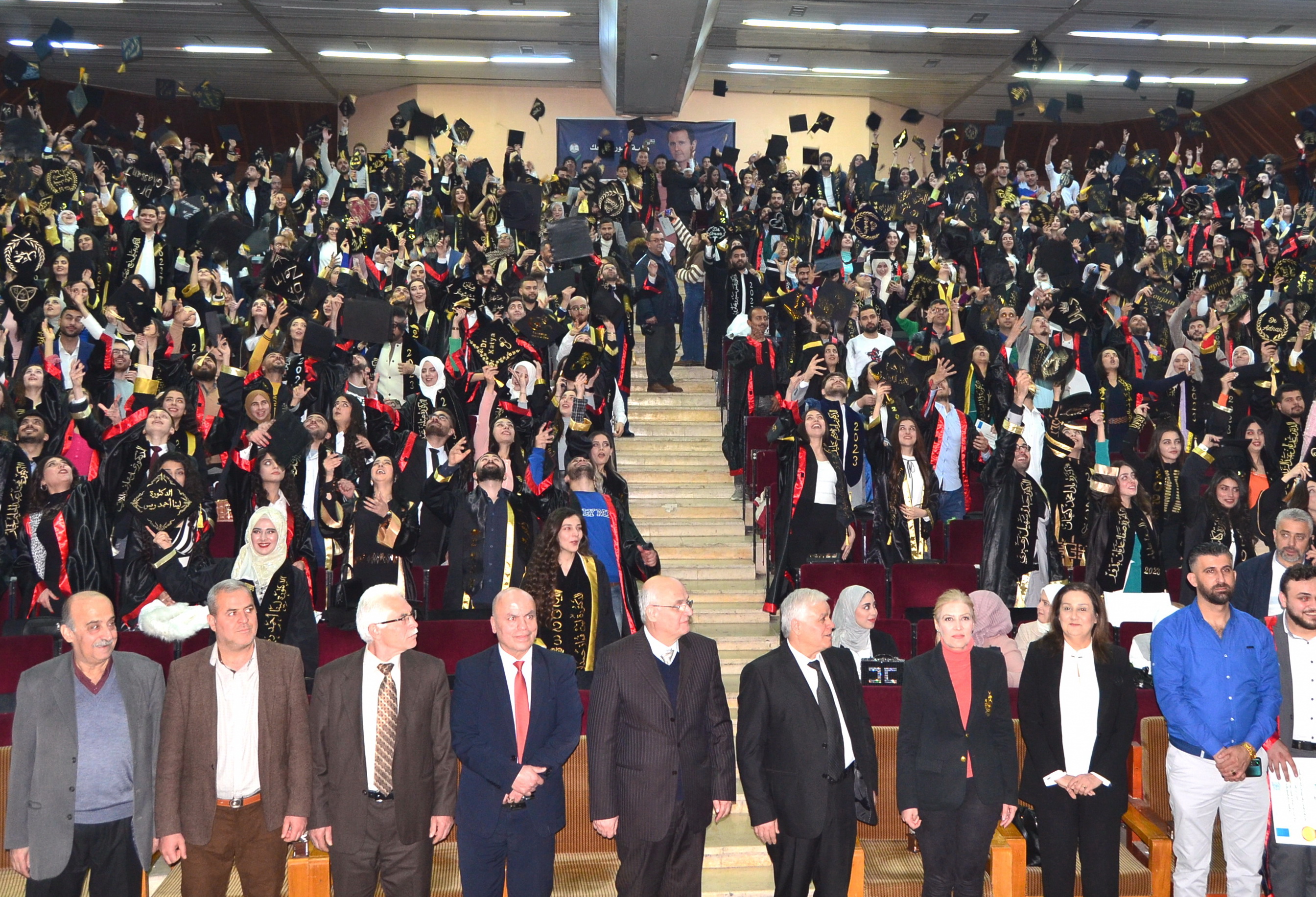 Tishreen University celebrates the graduation of 800 male and female students from the Faculty of Human Medicine